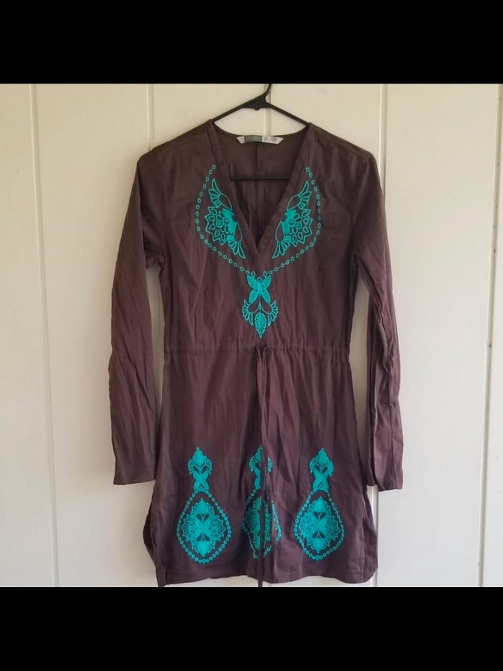 Athleta Tunic Top Beach Swim Cover Up Embroidered Xs